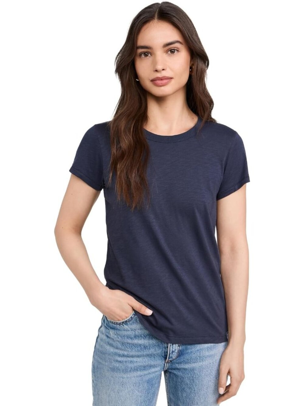 Stylish Women's Slub Tee - Soft Cotton Blend, Casual Chic Top for Everyday Wear